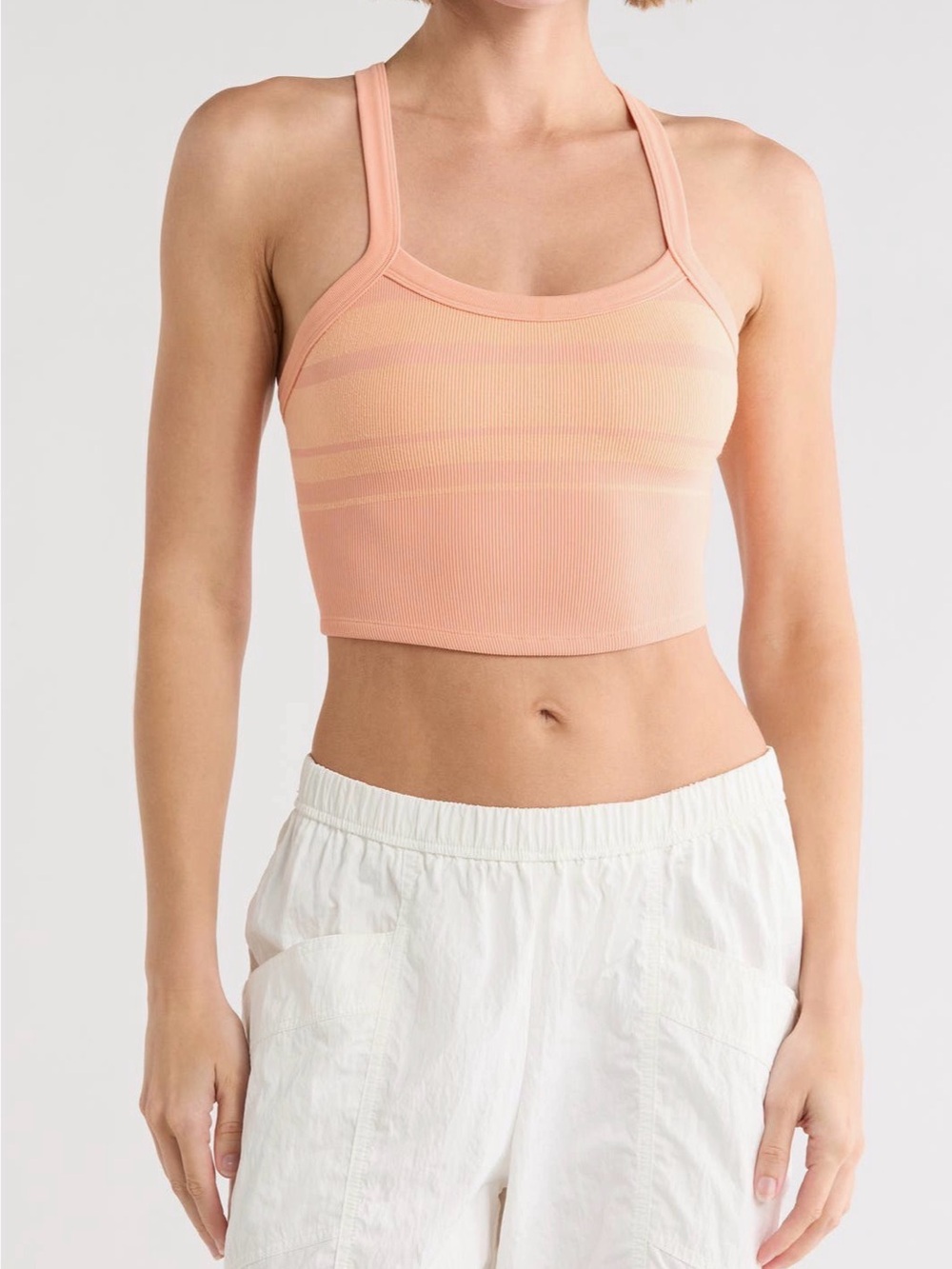Free people movement all clear stripe cami papaya xl NWT $40
